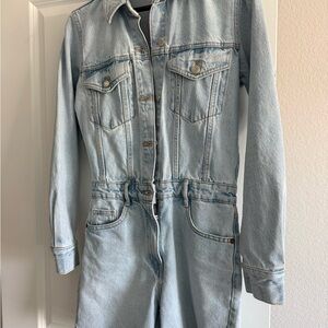 Zara xs denim shorts overalls new